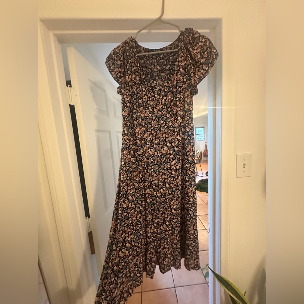 Madewell Floral Black Dress